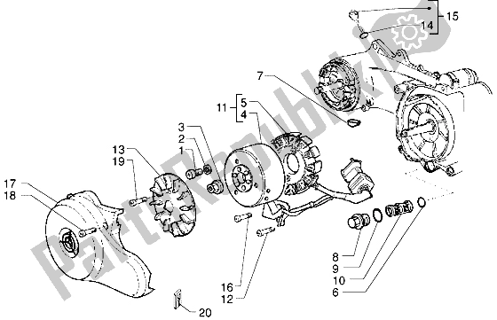 Toutes les pièces pour le Volant Magnéto du Vespa 50 4T 1998