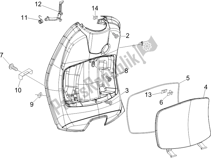 Toutes les pièces pour le Boîte à Gants Avant - Panneau De Protection Des Genoux du Vespa LX 125 4T IE E3 Touring 2010