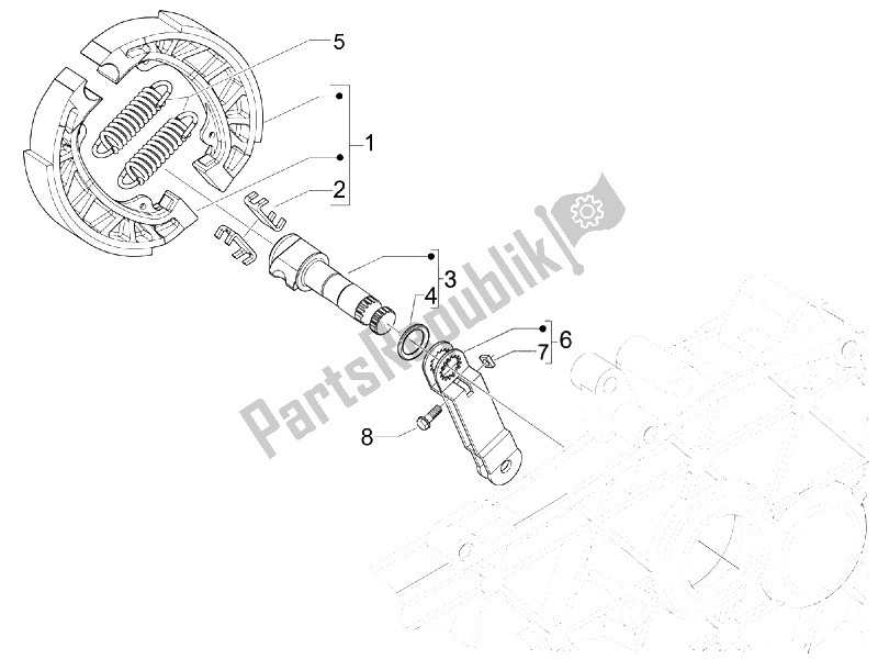 Todas as partes de Freio Traseiro - Mandíbula De Freio do Vespa S 150 4T 2V IE E3 College 2009