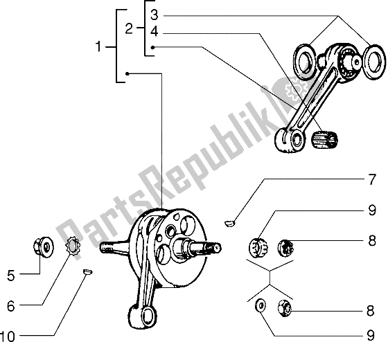 All parts for the Crankshaft-con-rod-crank Pin, Assy of the Vespa PX 125 E 1992