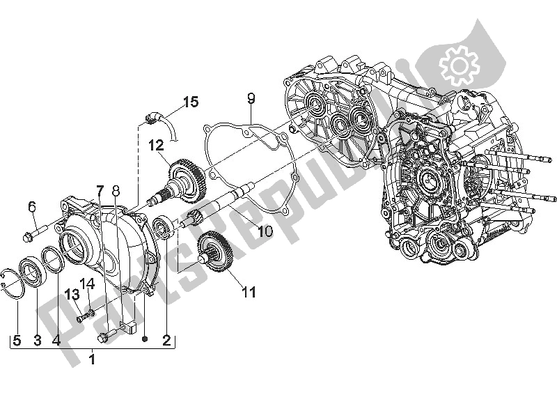 Toutes les pièces pour le Unité De Réduction du Vespa GTS 250 USA 2005