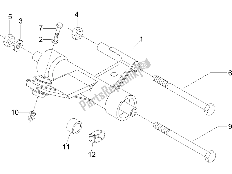 All parts for the Swinging Arm of the Vespa LX 50 4T 4V Touring 2010