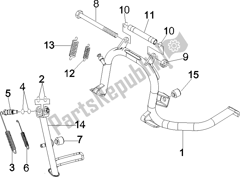 Tutte le parti per il Stand / S del Vespa GTS 250 ABS UK 2005