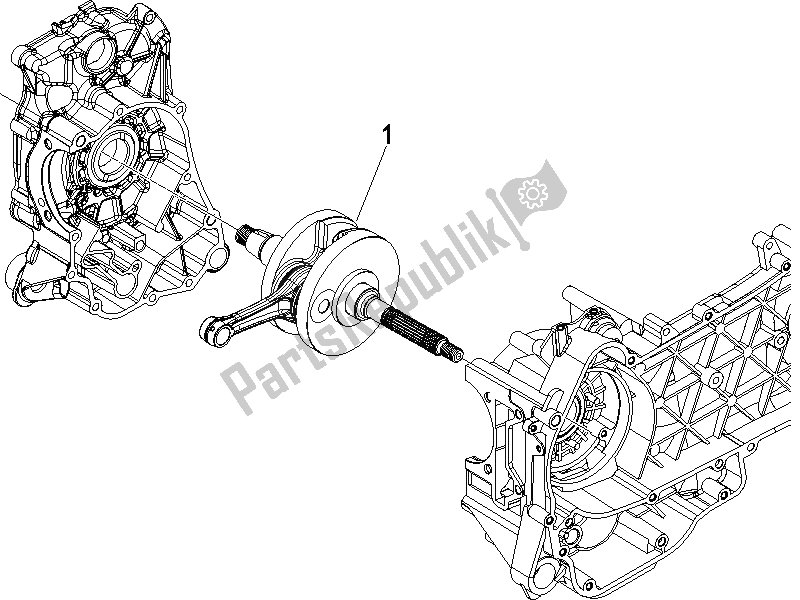 All parts for the Crankshaft of the Vespa LXV 125 4T E3 2006