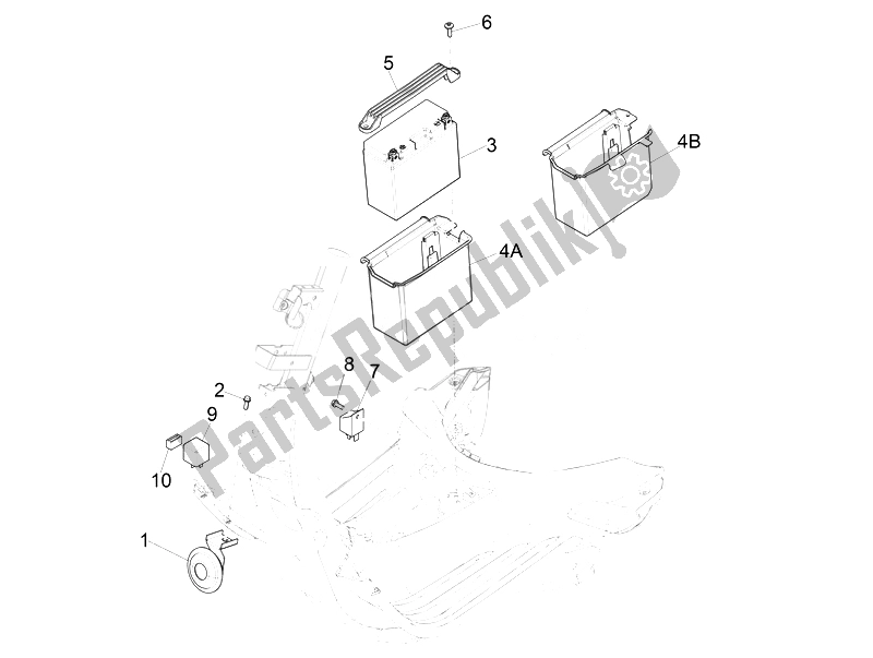 All parts for the Remote Control Switches - Battery - Horn of the Vespa Vespa 125 4T 3V IE Primavera EU 2014