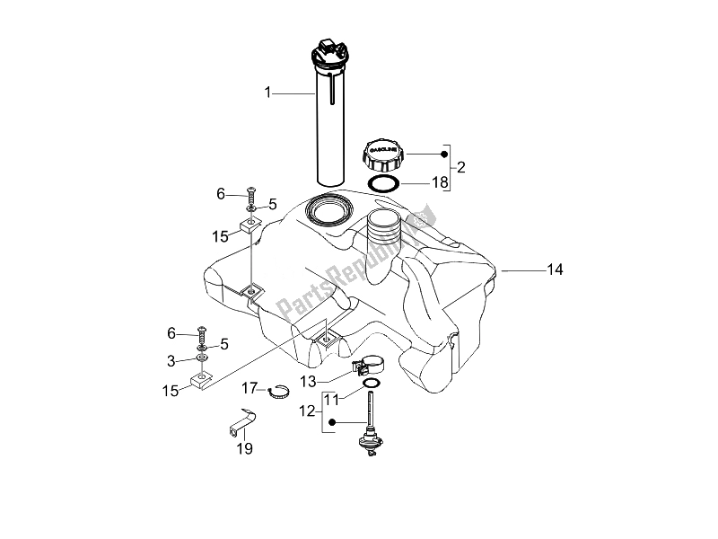 Toutes les pièces pour le Réservoir D'essence du Vespa LX 150 4T USA 2007