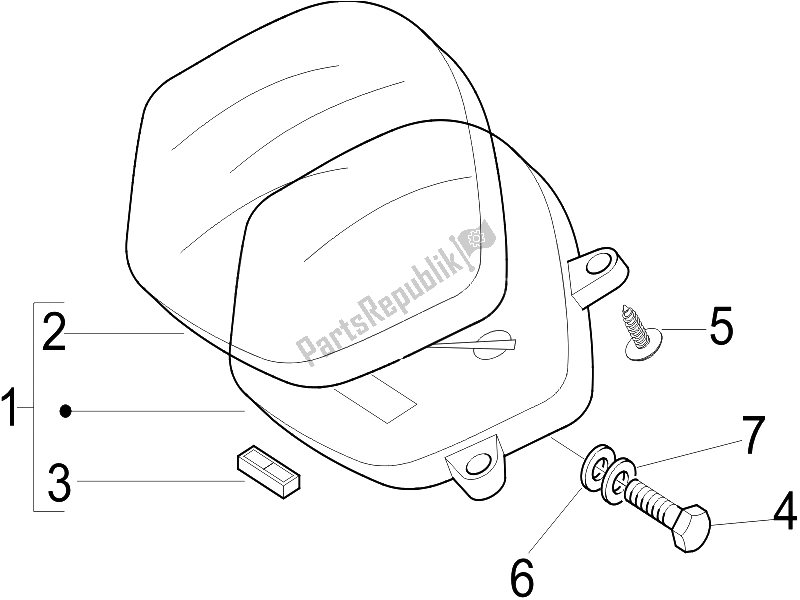 Tutte le parti per il Quadro Strumenti-quadro Comandi del Vespa LX 125 4T E3 2006