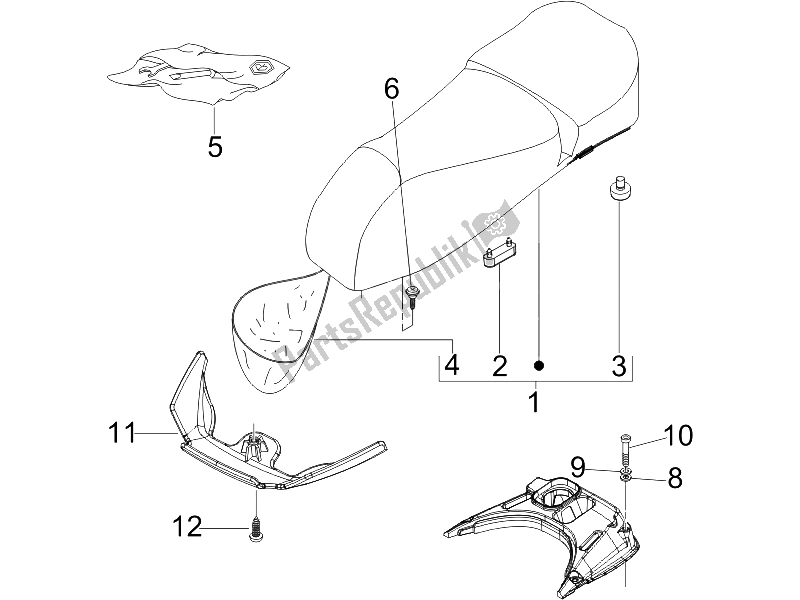 Toutes les pièces pour le Selle / Sièges du Vespa GTV 250 IE 2006