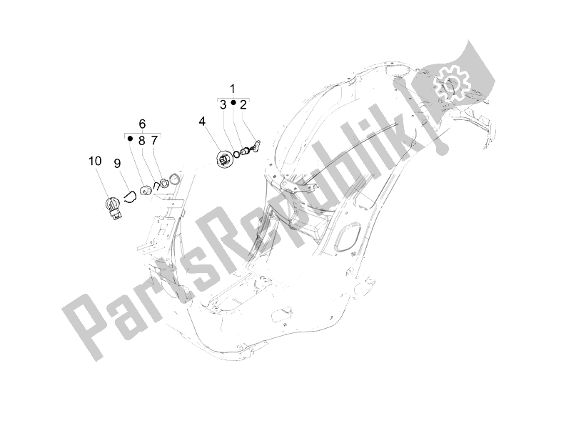 All parts for the Locks of the Vespa Sprint 50 4T 4V Emea 2014