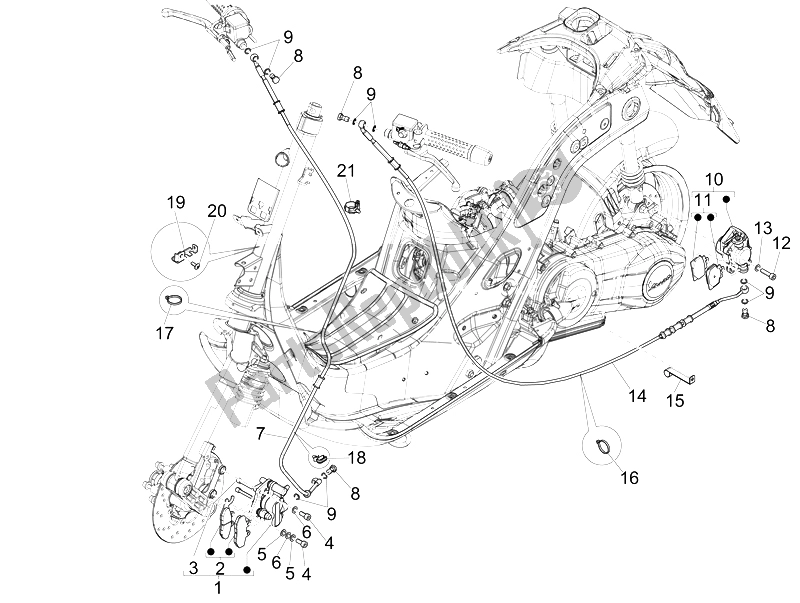 All parts for the Brakes Pipes - Calipers of the Vespa GTS Super 150 IE 4T 3V 2014
