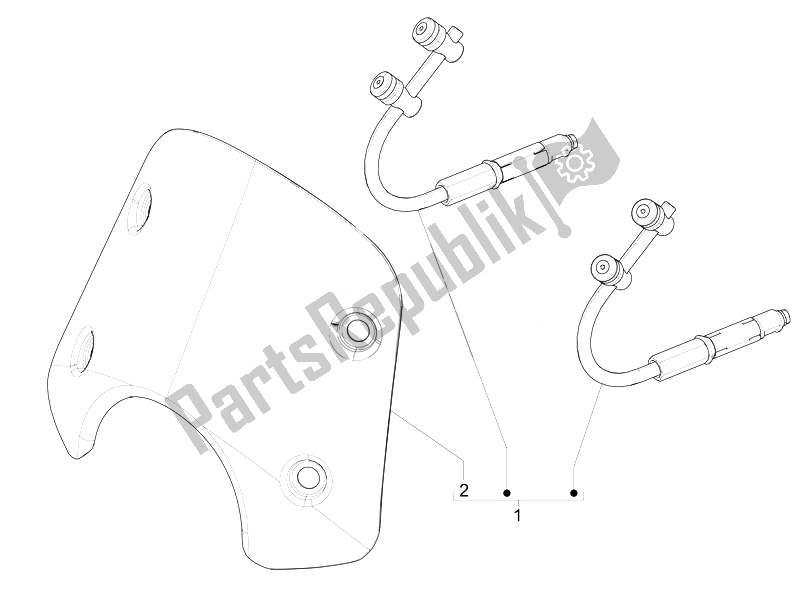 Alle onderdelen voor de Voorruit - Glas van de Vespa GTS 300 IE ABS China 2014