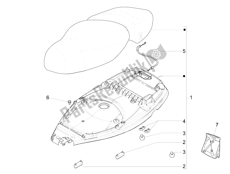 Toutes les pièces pour le Selle / Sièges du Vespa LXV 150 4T 3V E3 Vietnam 2014