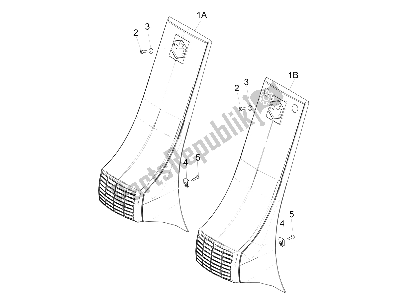 Toutes les pièces pour le Couvercles Avant - Bavettes du Vespa Vespa PX 150 EU Asia 2011