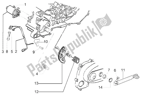 Toutes les pièces pour le Levier De Démarrage Du Démarreur du Vespa LX 50 2T 2005