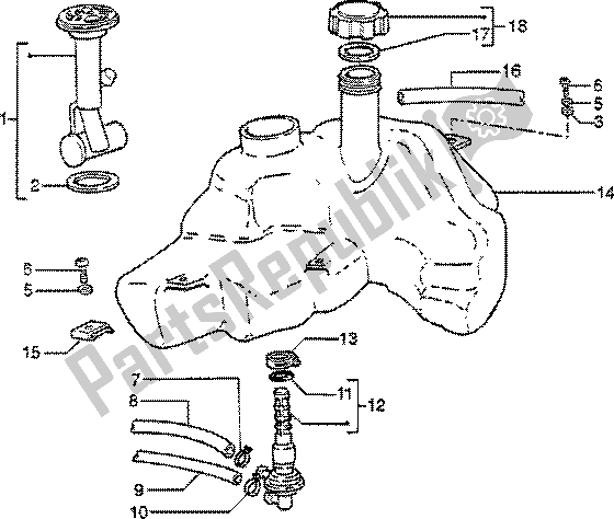 Todas las partes para Depósito De Combustible de Vespa ET2 50 1997