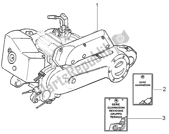 All parts for the Engine of the Vespa LX 50 2T 2005