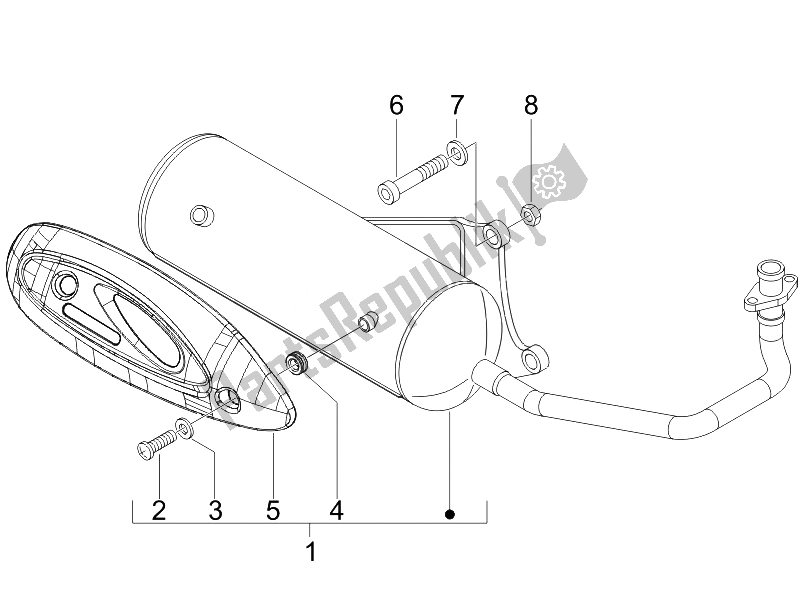 Toutes les pièces pour le Silencieux du Vespa S 50 4T 2V 25 KMH NL 2010