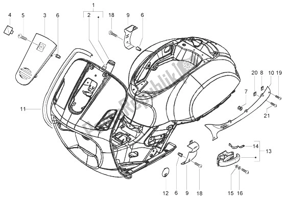 Toutes les pièces pour le Carrosserie du Vespa Granturismo 200 L 2003