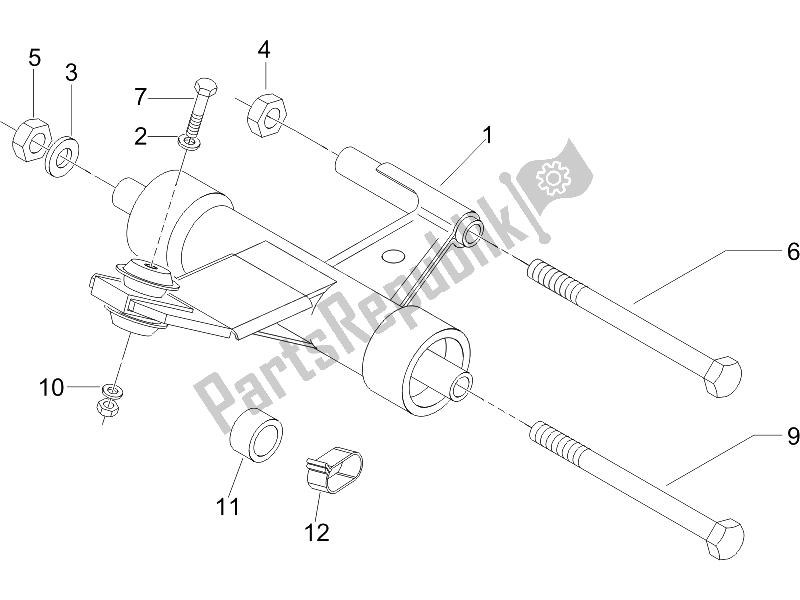 Toutes les pièces pour le Bras Oscillant du Vespa LX 125 4T IE E3 2009