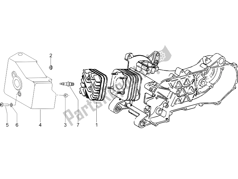 Tutte le parti per il Coperchio Della Testata del Vespa LXV 50 2T 2006