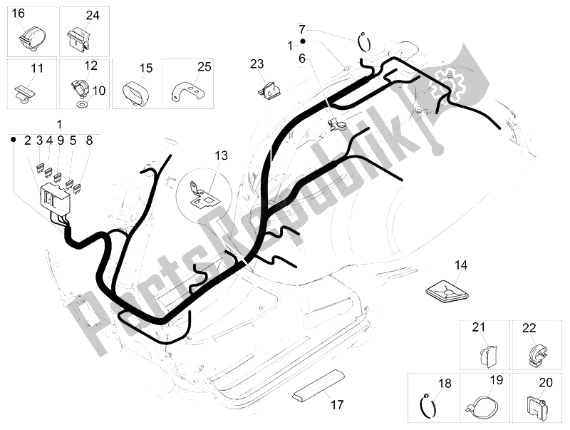 Toutes les pièces pour le Faisceau De Câbles Principal du Vespa GTS 300 IE 2012