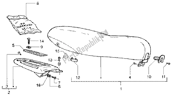 Toutes les pièces pour le Selle du Vespa ET4 50 2002