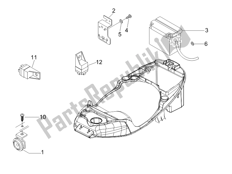 Toutes les pièces pour le Télécommandes - Batterie - Klaxon du Vespa LX 150 4T USA 2007
