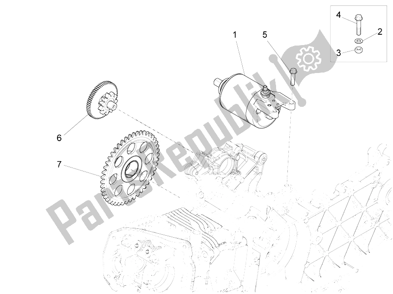 Toutes les pièces pour le Stater - Démarreur électrique du Vespa LXV 150 4T 3V E3 Vietnam 2014