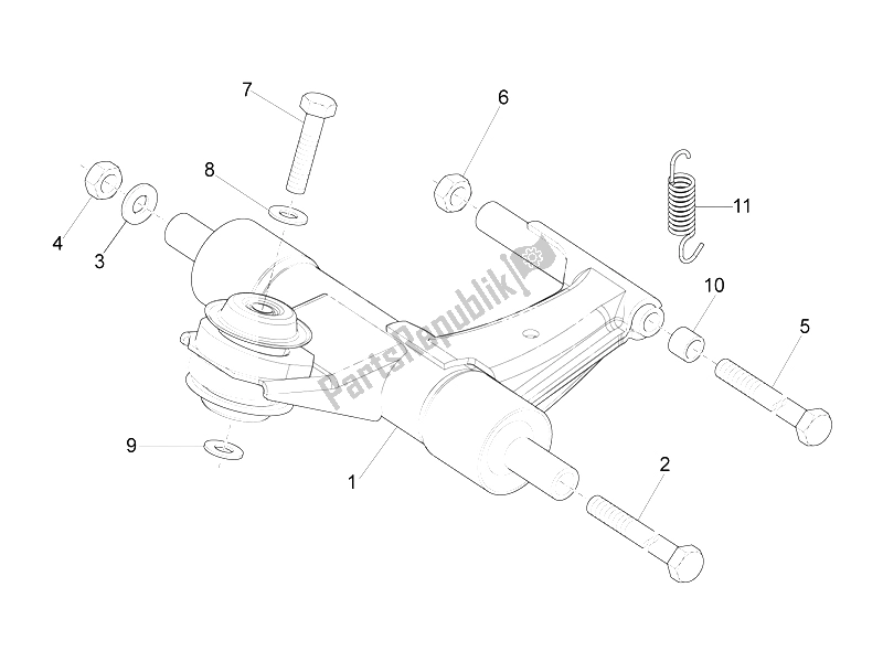 Todas las partes para Brazo Oscilante de Vespa LX 125 4T 3V IE Vietnam 2012