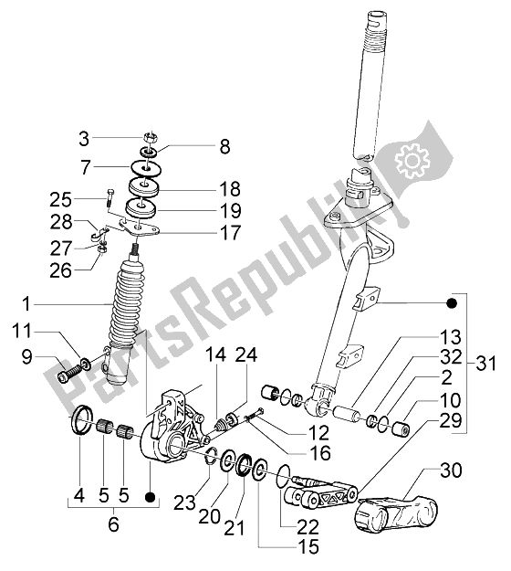 Todas las partes para Freno De Disco De Columna De Dirección de Vespa Granturismo 125 L 2003