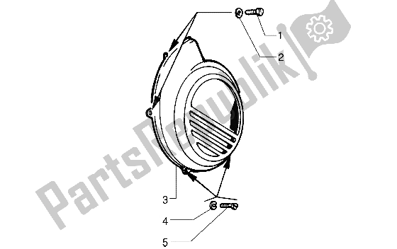 Tutte le parti per il Protezione Del Motore Del Coperchio Scroll del Vespa PX 125 E 1992