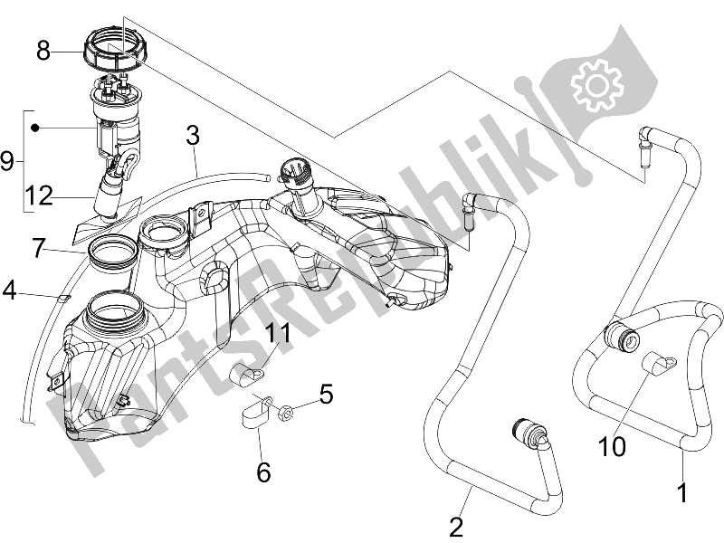 Toutes les pièces pour le Système D'alimentation du Vespa GTV 250 IE UK 2006