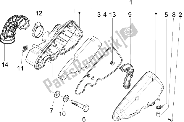 Toutes les pièces pour le Filtre à Air du Vespa LX 150 4T IE Touring 2010