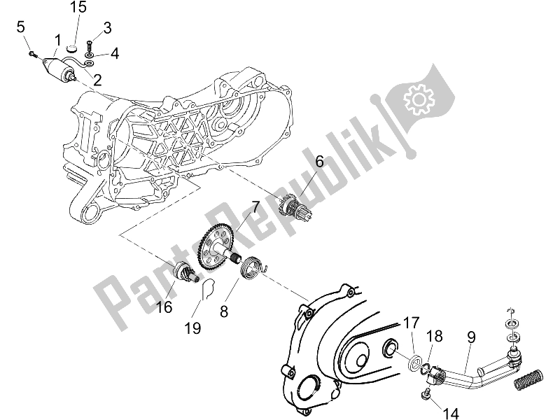 Tutte le parti per il Stater - Avviamento Elettrico del Vespa LX 50 4T USA 2006