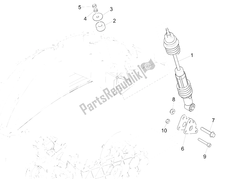 Toutes les pièces pour le Suspension Arrière - Amortisseur / S du Vespa 150 Sprint 4T 3V IE Vietnam 2015