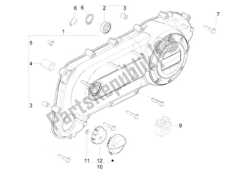 Toutes les pièces pour le Couvercle De Carter - Refroidissement Du Carter du Vespa LX 50 2T D 2005