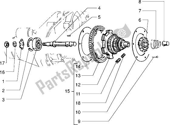 All parts for the Spring Gear of the Vespa PX 125 E 1992