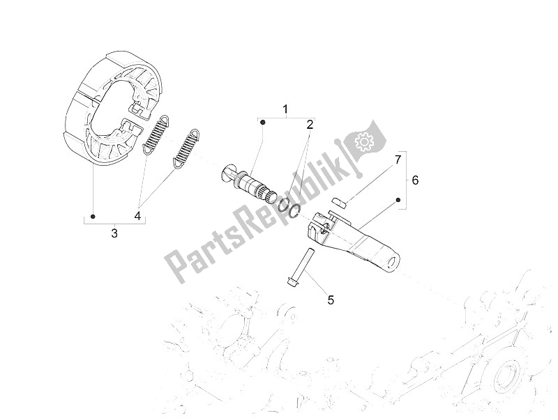 Toutes les pièces pour le Frein Arrière - Mâchoire De Frein du Vespa Vespa Sprint Iget 125 4T 3V IE ABS Asia 2016