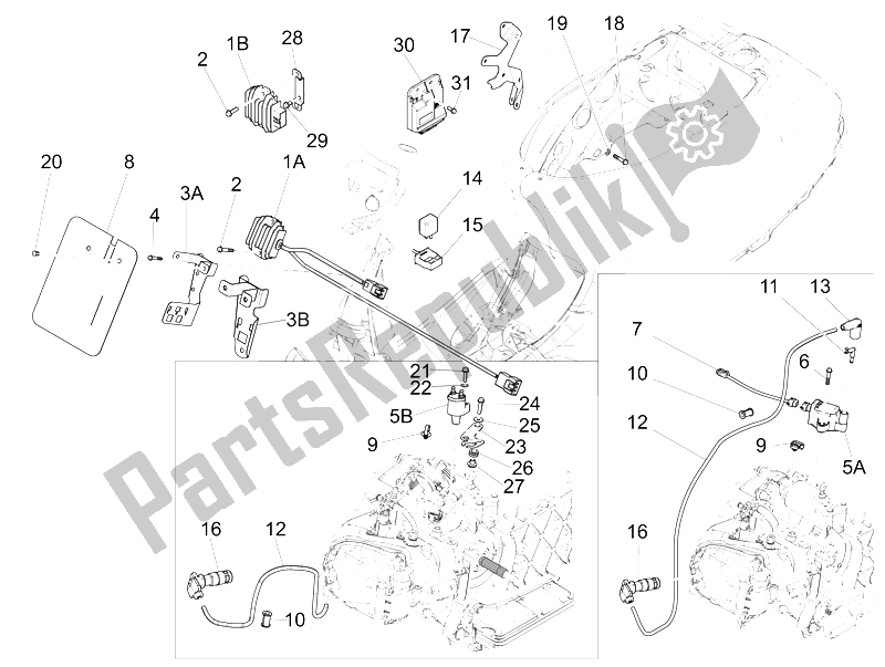 Toutes les pièces pour le Régulateurs De Tension - Unités De Commande électronique (ecu) - H. T. Bobine du Vespa LX 125 4T 3V IE 2012