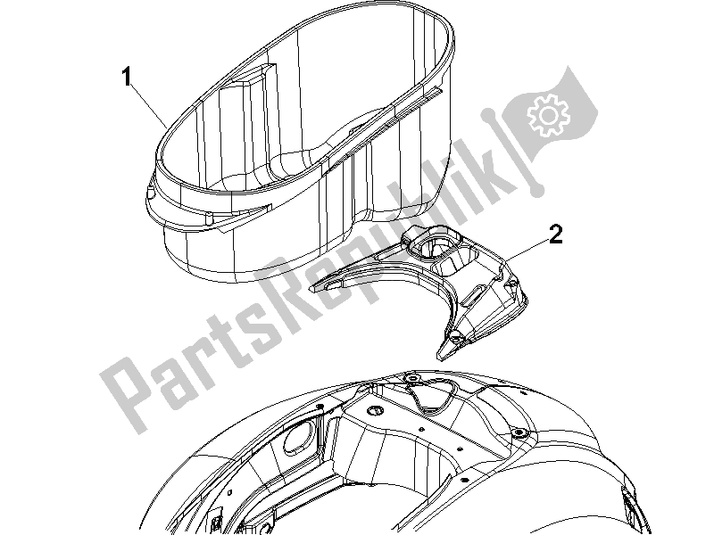 Toutes les pièces pour le Logement De Casque - Sous La Selle du Vespa GTS 250 ABS UK 2005