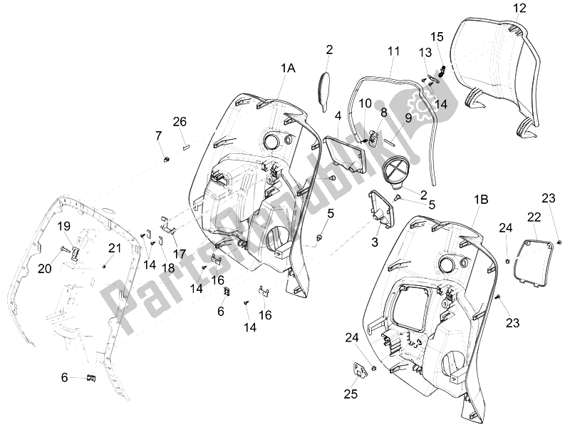 Tutte le parti per il ????? Ap ???? E? S ?? Ep ??? ? ????? Tas? ? S? Un? Del Vespa Sprint 125 4T 3V IE 2014