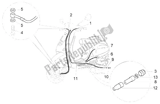 Tutte le parti per il Tubazioni Freno-trasmissione del Vespa LX 50 2T 2005