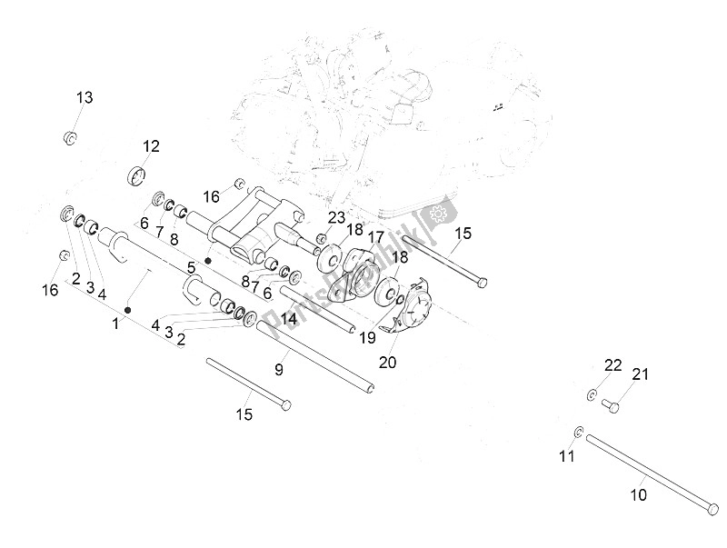 Toutes les pièces pour le Bras Oscillant du Vespa Vespa Sprint Iget 125 4T 3V IE ABS Asia 2016