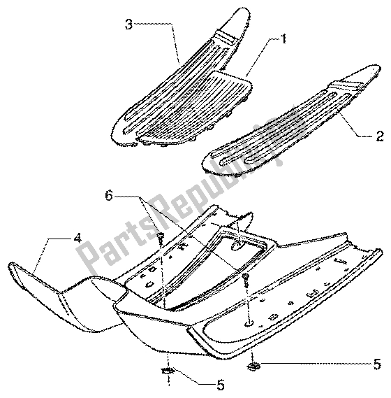 All parts for the Fottrest-rubber Mats of the Vespa ET4 50 2002