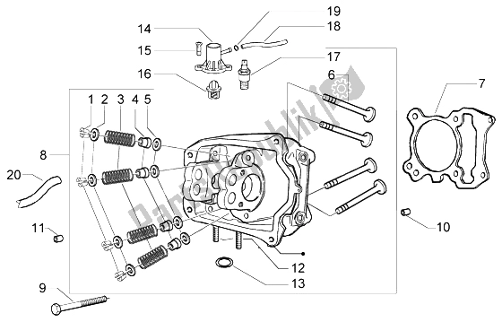 Todas as partes de Válvulas De Cabeça do Vespa Granturismo 125 L 2003