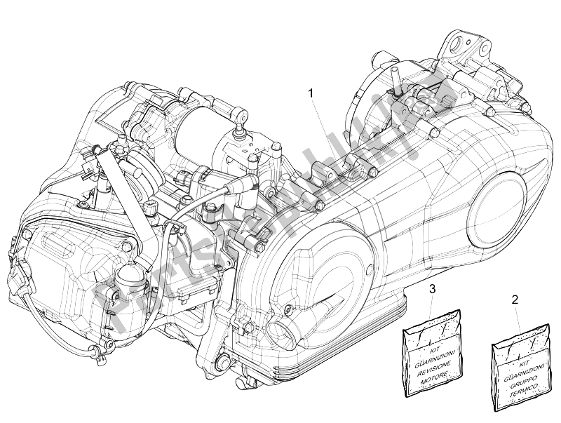 Toutes les pièces pour le Moteur, Assemblage du Vespa Sprint 125 4T 3V IE Vietnam 2014