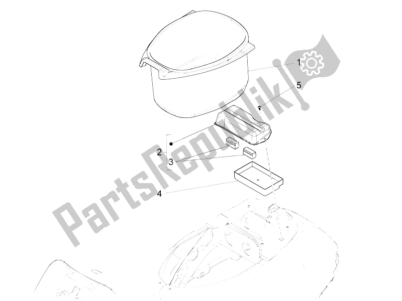 All parts for the Helmet Huosing - Undersaddle of the Vespa S 125 4T 3V E3 IE Vietnam 2012