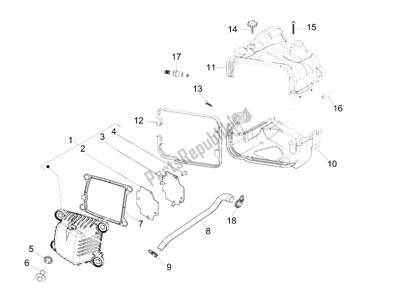 Alle onderdelen voor de Kleppendeksel van de Vespa Vespa Sprint 50 4T 2V 25 KMH EU 2014