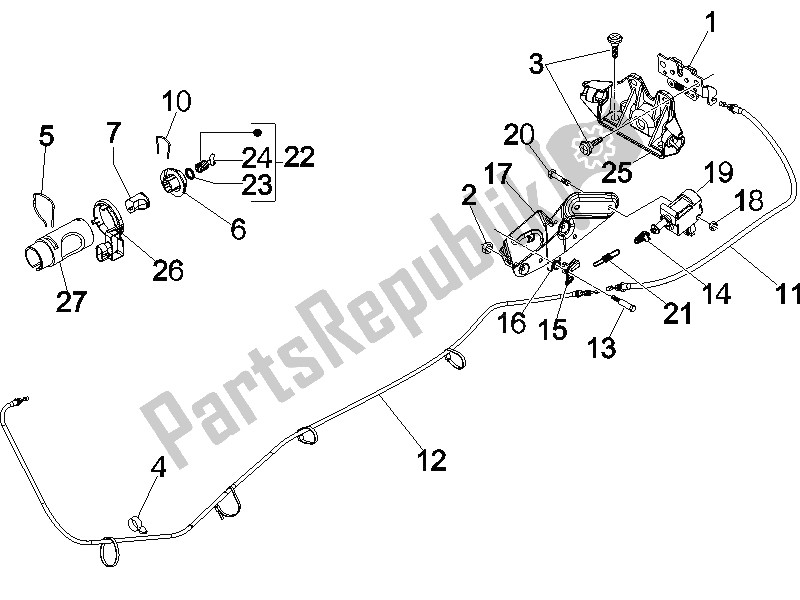 Tutte le parti per il Serrature del Vespa GTS 250 ABS UK 2005