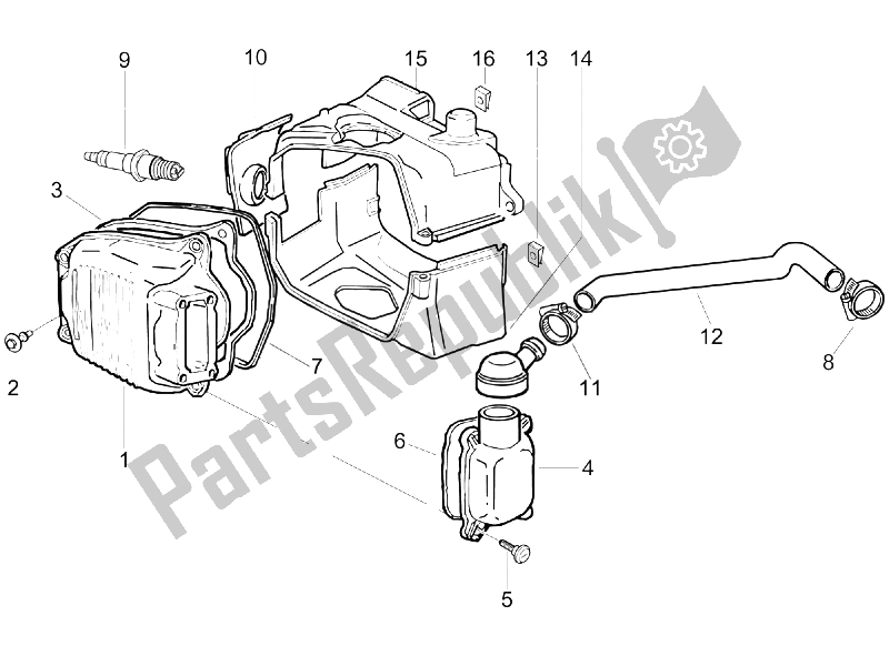 Toutes les pièces pour le Le Couvre-culasse du Vespa LX 150 4T USA 2006